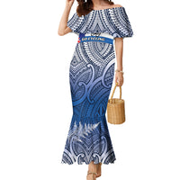 Personalised Cycling New Zealand Mermaid Dress Aotearoa Map Fern Maori Pattern
