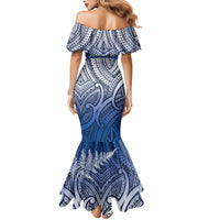 Personalised Cycling New Zealand Mermaid Dress Aotearoa Map Fern Maori Pattern