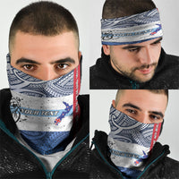 Personalised Cycling New Zealand Neck Gaiter Aotearoa Map Fern Maori Pattern