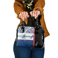 Personalised Cycling New Zealand Shoulder Handbag Aotearoa Map Fern Maori Pattern