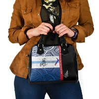 Personalised Cycling New Zealand Shoulder Handbag Aotearoa Map Fern Maori Pattern