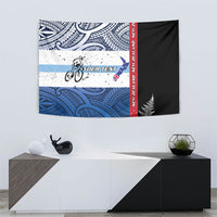 Personalised Cycling New Zealand Tapestry Aotearoa Map Fern Maori Pattern
