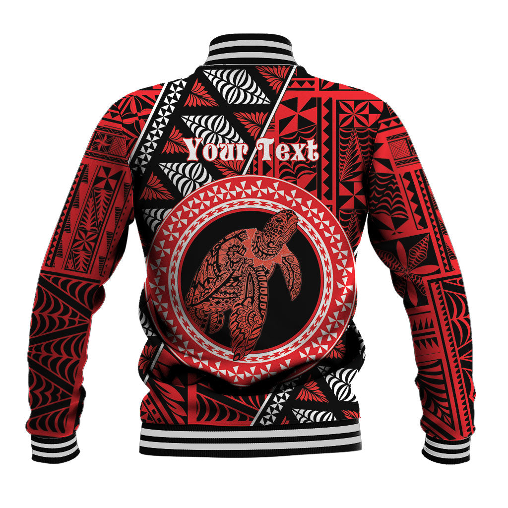 Personalised Tonga Language Week Baseball Jacket Heilala Turtle Malo E Lelei