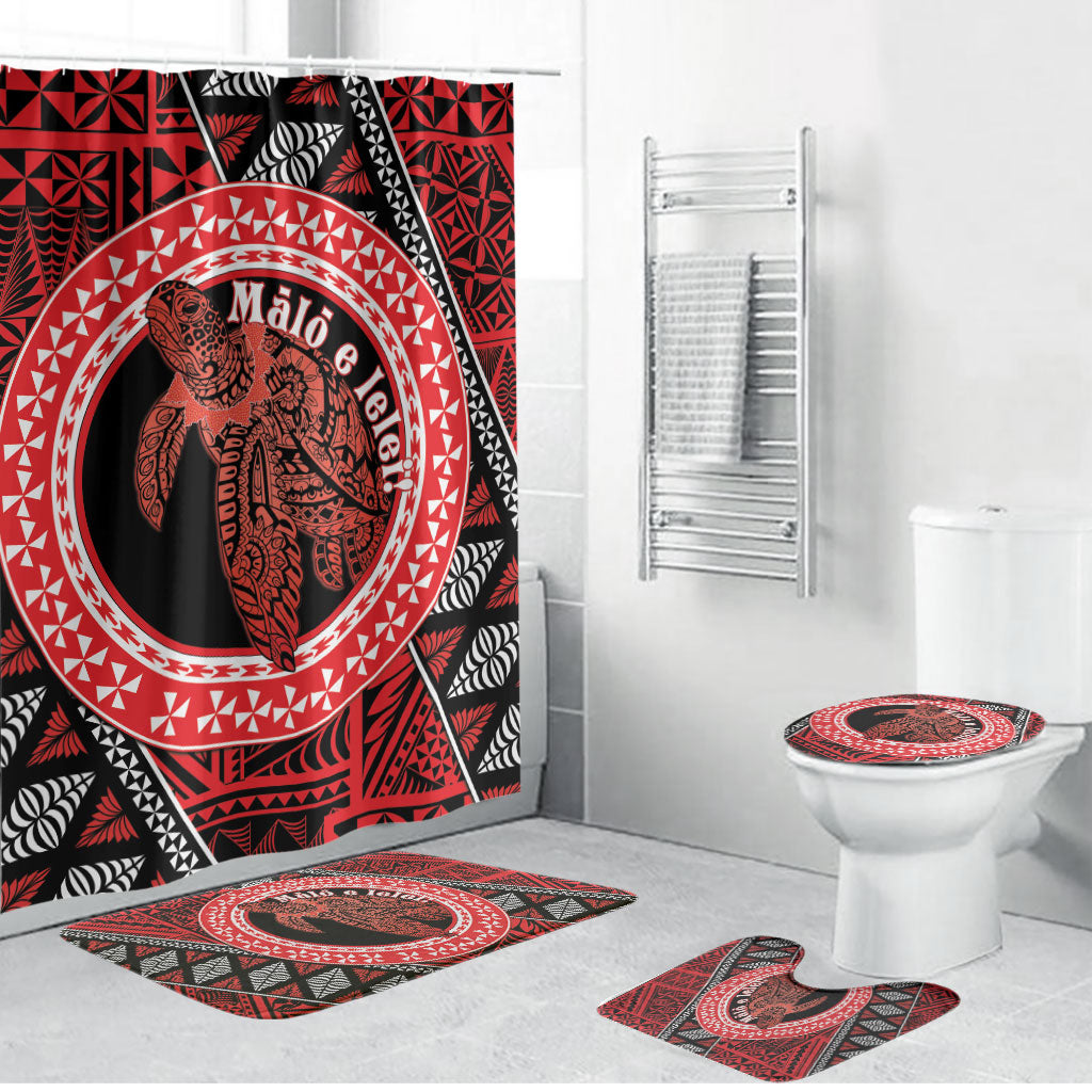 Tonga Language Week Bathroom Set Heilala Turtle Malo E Lelei LT22 Bathroom Set (4 pcs) Red - Polynesian Pride