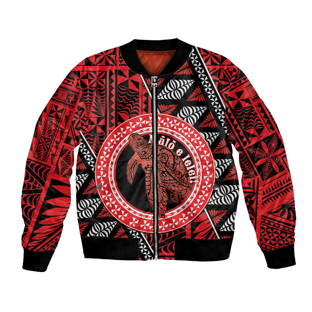 Personalised Tonga Language Week Bomber Jacket Heilala Turtle Malo E Lelei