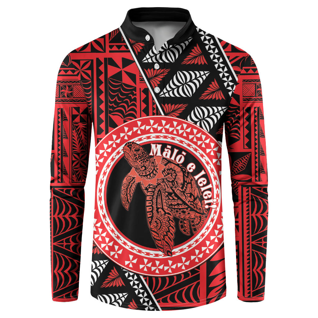 Personalised Tonga Language Week Button Sweatshirt Heilala Turtle Malo E Lelei LT22 Red - Polynesian Pride