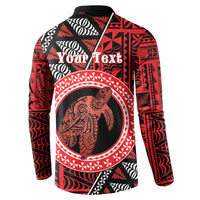 Personalised Tonga Language Week Button Sweatshirt Heilala Turtle Malo E Lelei