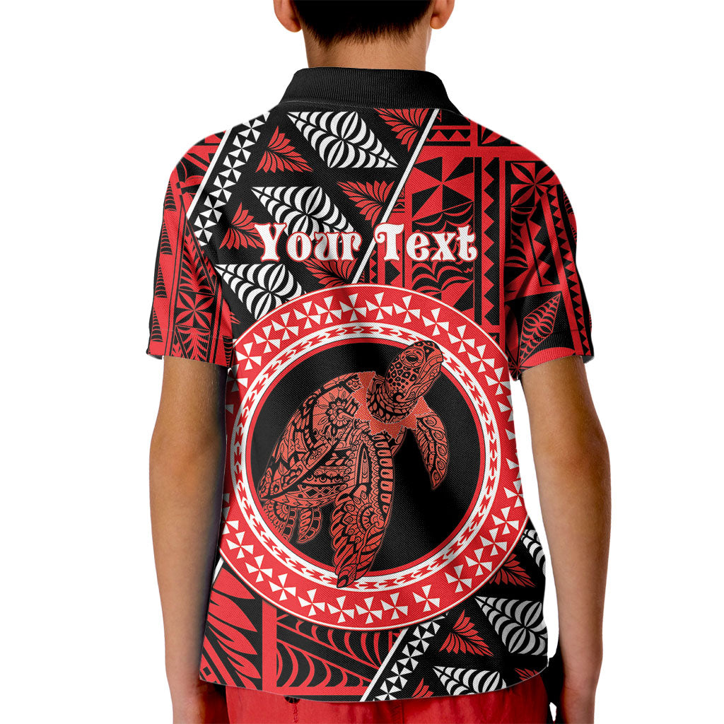 Personalised Tonga Language Week Kid Polo Shirt Heilala Turtle Malo E Lelei