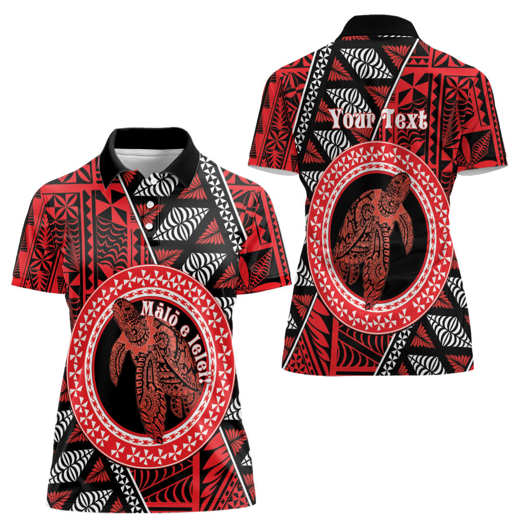 Personalised Tonga Language Week Women Polo Shirt Heilala Turtle Malo E Lelei