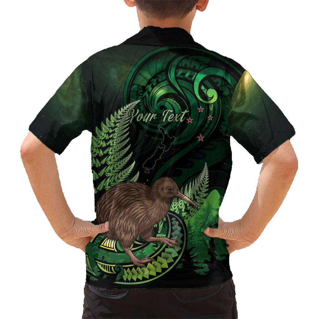 Kiwi New Zealand Personalised Family Matching Summer Maxi Dress and Hawaiian Shirt Aotearoa Map Silver Fern Koru Pattern LT22 - Polynesian Pride