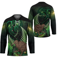 Kiwi New Zealand Personalised Hockey Jersey Aotearoa Map Silver Fern Koru Pattern