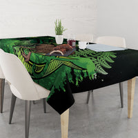 Kiwi New Zealand Personalised Tablecloth Aotearoa Map Silver Fern Koru Pattern