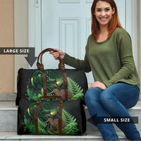 Kiwi New Zealand Personalised Travel Bag Aotearoa Map Silver Fern Koru Pattern