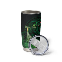 Kiwi New Zealand Personalised Tumbler Cup Aotearoa Map Silver Fern Koru Pattern