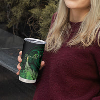 Kiwi New Zealand Personalised Tumbler Cup Aotearoa Map Silver Fern Koru Pattern