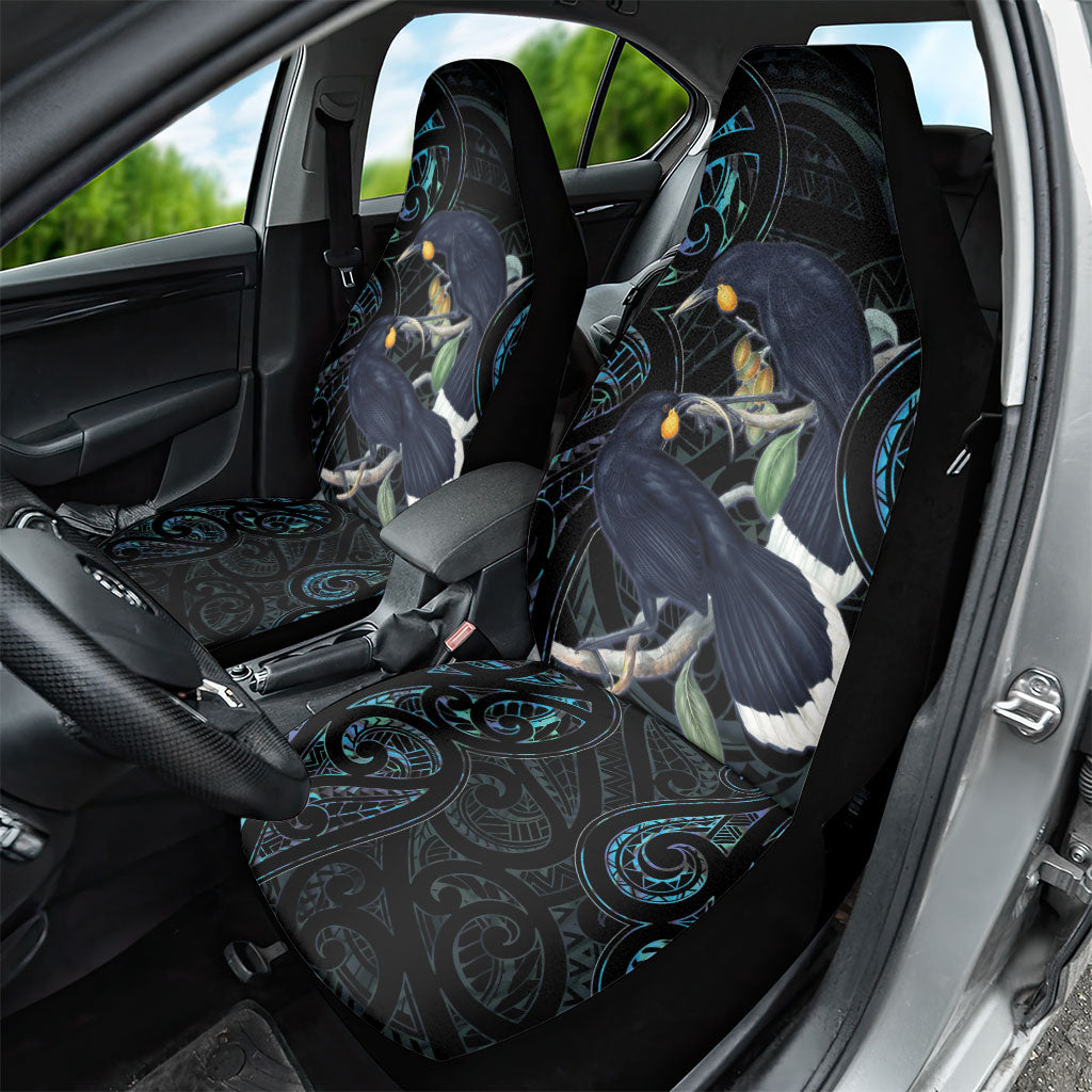 New Zealand Huia Bird Car Seat Cover Paua Shell Maori Pattern