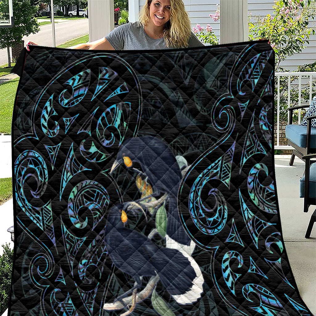 New Zealand Huia Bird Quilt Paua Shell Maori Pattern
