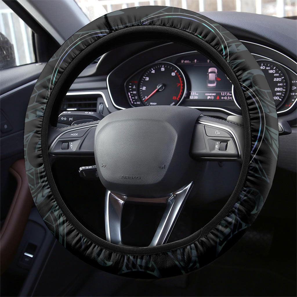 New Zealand Huia Bird Steering Wheel Cover Paua Shell Maori Pattern