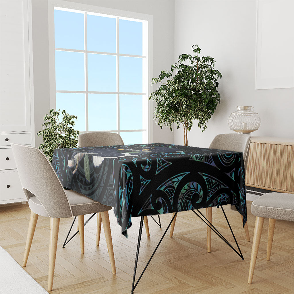 New Zealand Huia Bird Tablecloth Paua Shell Maori Pattern