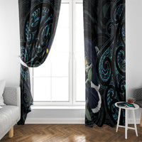 New Zealand Huia Bird Window Curtain Paua Shell Maori Pattern