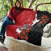 Kiwi New Zealand Personalised Quilt NZ Map Pohutukawa Fern Maori Pattern