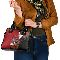 Kiwi New Zealand Personalised Shoulder Handbag NZ Map Pohutukawa Fern Maori Pattern