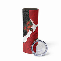 Kiwi New Zealand Personalised Skinny Tumbler NZ Map Pohutukawa Fern Maori Pattern