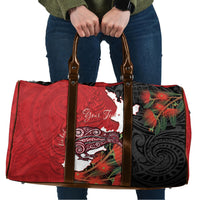 Kiwi New Zealand Personalised Travel Bag NZ Map Pohutukawa Fern Maori Pattern