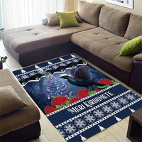 New Zealand Tui Bird Christmas Area Rug Pohutukawa Xmas Tree Meri Kirihimete