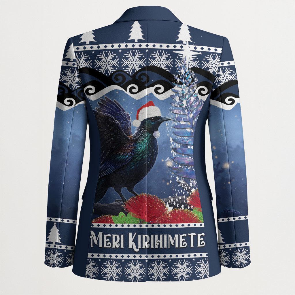 New Zealand Tui Bird Christmas Blazer Pohutukawa Xmas Tree Meri Kirihimete