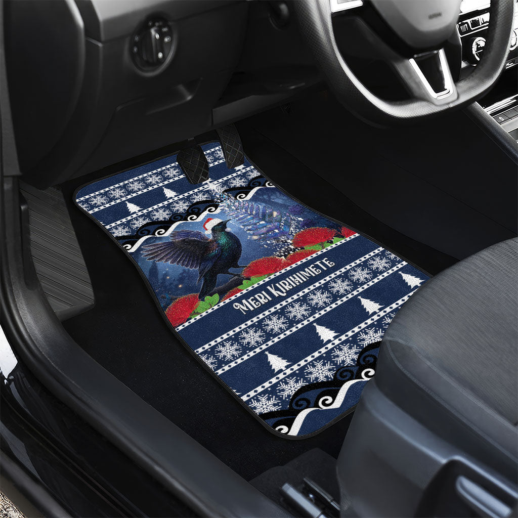 New Zealand Tui Bird Christmas Car Mats Pohutukawa Xmas Tree Meri Kirihimete