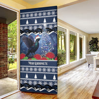 New Zealand Tui Bird Christmas Door Cover Pohutukawa Xmas Tree Meri Kirihimete