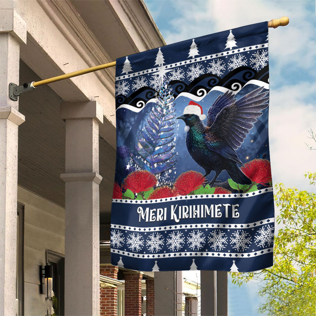 New Zealand Tui Bird Christmas Garden Flag Pohutukawa Xmas Tree Meri Kirihimete