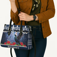 New Zealand Tui Bird Christmas Leather Bag Pohutukawa Xmas Tree Meri Kirihimete