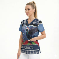 New Zealand Tui Bird Christmas Scrub Top Pohutukawa Xmas Tree Meri Kirihimete
