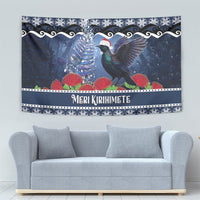 New Zealand Tui Bird Christmas Tapestry Pohutukawa Xmas Tree Meri Kirihimete