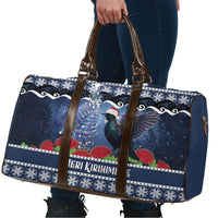 New Zealand Tui Bird Christmas Travel Bag Pohutukawa Xmas Tree Meri Kirihimete