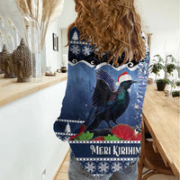 New Zealand Tui Bird Christmas Women Casual Shirt Pohutukawa Xmas Tree Meri Kirihimete LT22 - Polynesian Pride