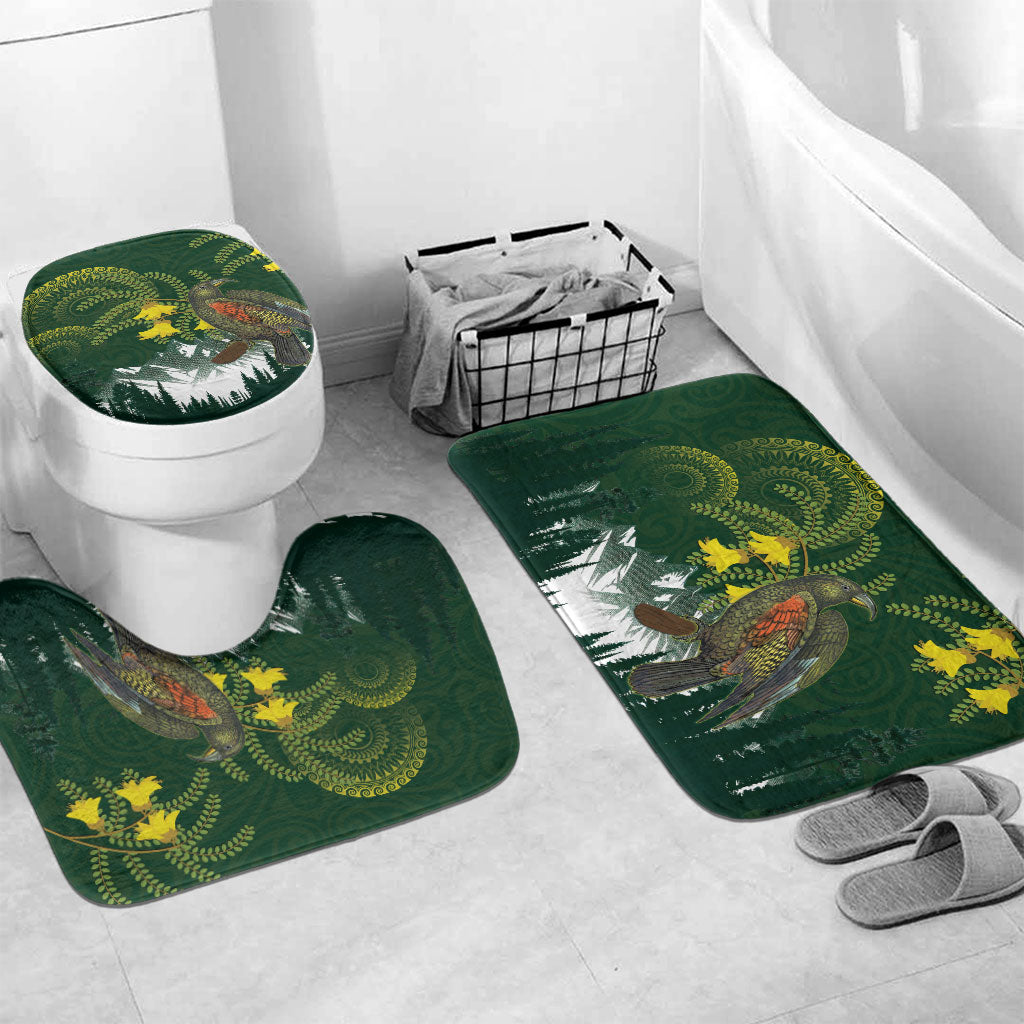 Kea Bird Kowhai New Zealand Bathroom Set Mountain Landscape Maori Art