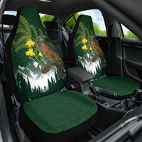 Kea Bird Kowhai New Zealand Car Seat Cover Mountain Landscape Maori Art LT22 One Size Green - Polynesian Pride