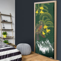 Kea Bird Kowhai New Zealand Door Cover Mountain Landscape Maori Art