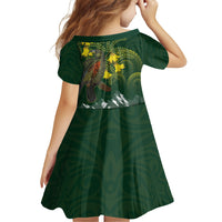 Kea Bird Kowhai New Zealand Family Matching Off Shoulder Maxi Dress and Hawaiian Shirt Mountain Landscape Maori Art LT22 - Polynesian Pride