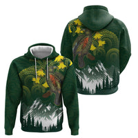 Kea Bird Kowhai New Zealand Hoodie Mountain Landscape Maori Art