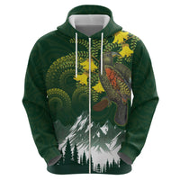 Kea Bird Kowhai New Zealand Hoodie Mountain Landscape Maori Art
