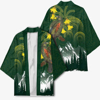 Kea Bird Kowhai New Zealand Kimono Mountain Landscape Maori Art