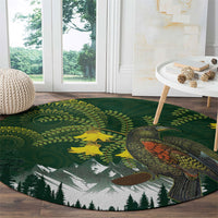 Kea Bird Kowhai New Zealand Round Carpet Mountain Landscape Maori Art
