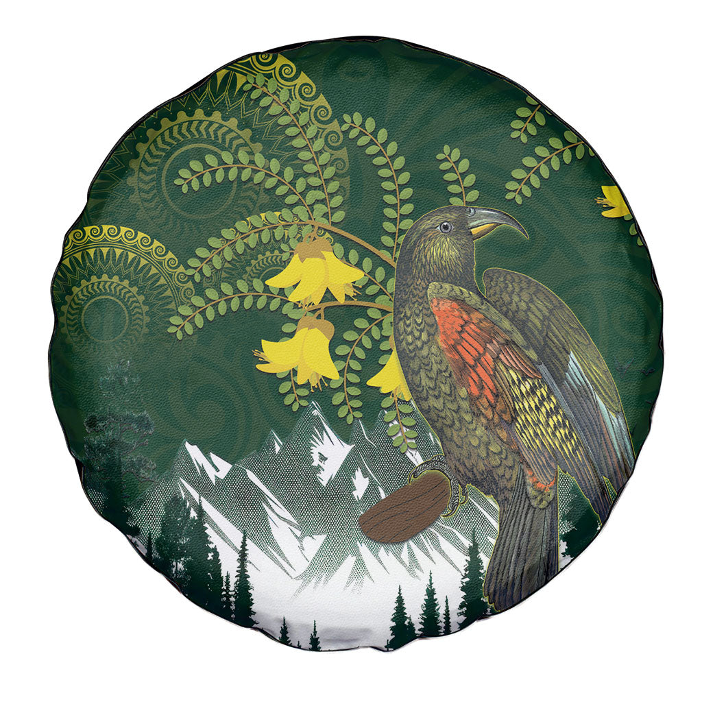 Kea Bird Kowhai New Zealand Spare Tire Cover Mountain Landscape Maori Art