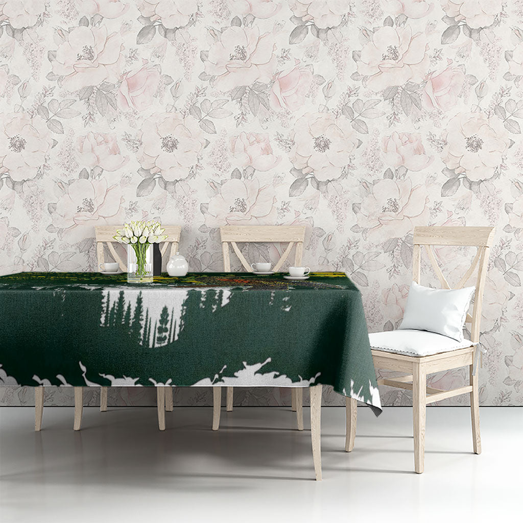 Kea Bird Kowhai New Zealand Tablecloth Mountain Landscape Maori Art