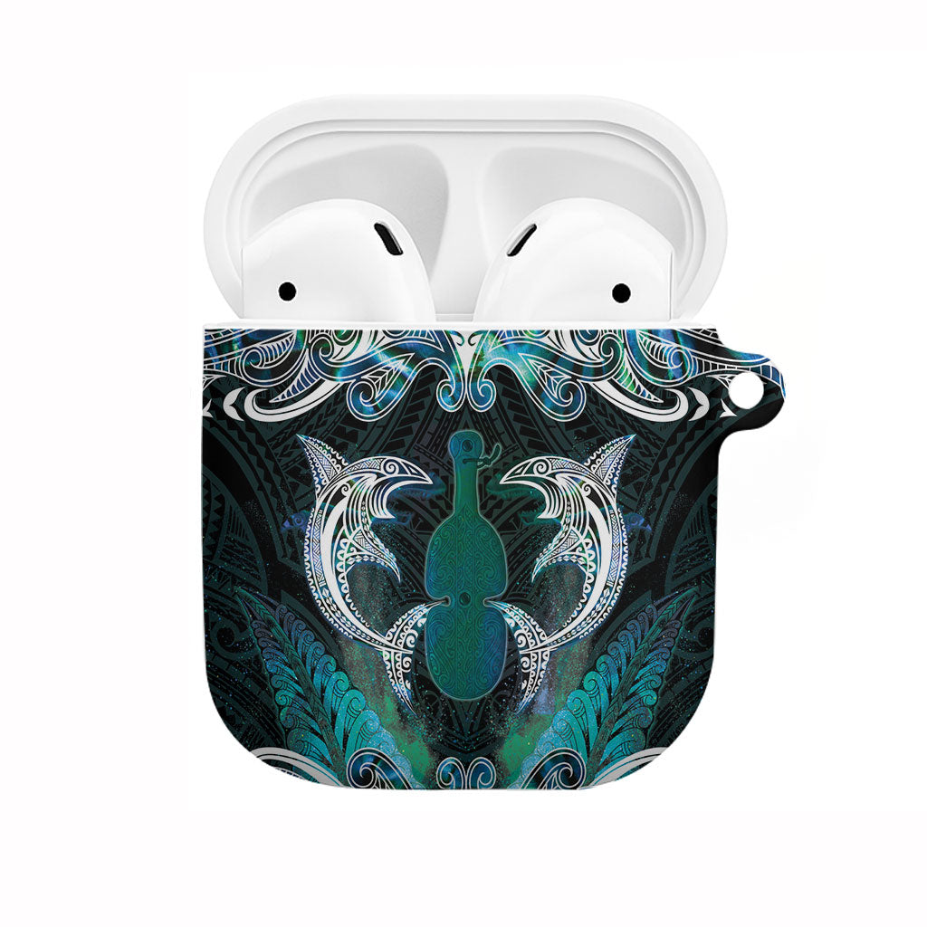 New Zealand Kotiate Weapon AirPods Case Aotearoa Mango Paua Shell Maori Pattern LT22 Blue - Polynesian Pride