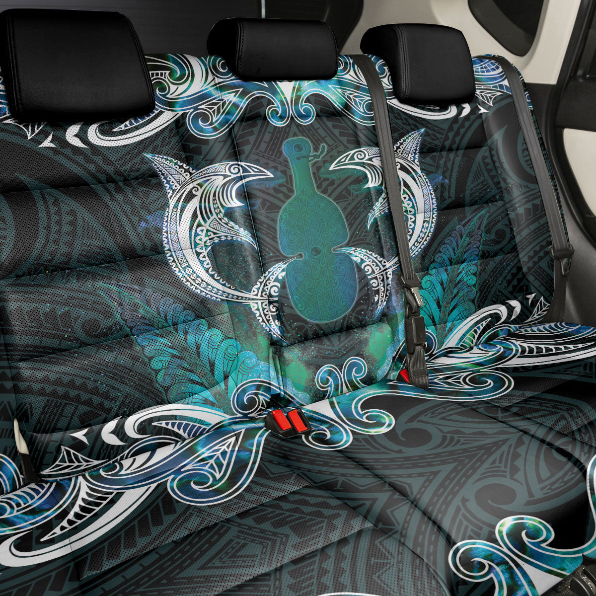 New Zealand Kotiate Weapon Back Car Seat Cover Aotearoa Mango Paua Shell Maori Pattern